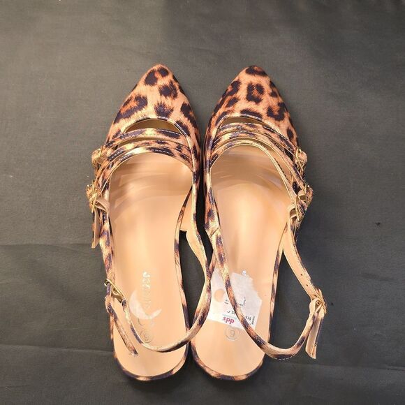 BRAND NEW FOREVER LEOPARD PRINT WOMENS SLINGBACK POINTED TOE WITH BUCKLE… - Picture 8 of 16